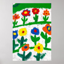 Färgrik trädgård print