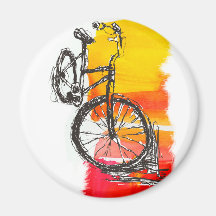 Färgrika cykeldesigner kylskåpsnagnet