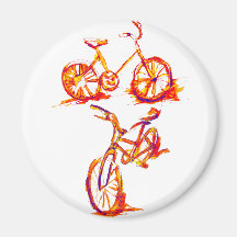 Färgrika cykeldesigner kylskåpsnagnet