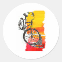 Färgrika cykeldesigner rund klistermärke