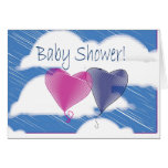 Färgrika hjärtaballonger för baby shower hälsningskort