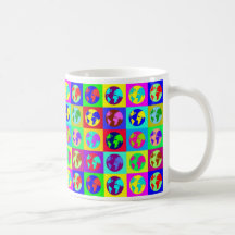 Färgrika jordklot mugg