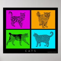 Färgrika katter posters
