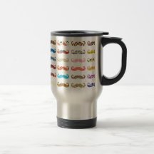 Färgrika mustascher kaffe koppar