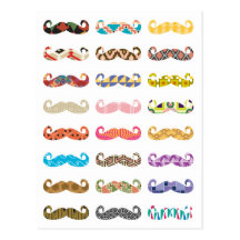 Färgrika mustascher vykort