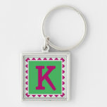 Färgrikt brev "K" - Keychain Nyckel Ringar