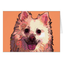 Färgrikt Pomeranian hälsningkort