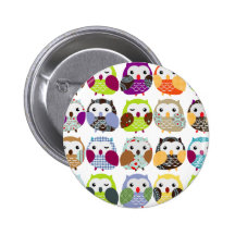 Färgrikt ugglamönster pins