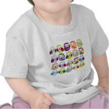 Färgrikt ugglamönster tee shirt