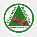 Farkle missbrukar anonymt runda klistermärken