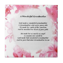 Farmordikt - rosa blommigt kakelplatta av kerami