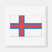 Faroe Island FLAGGAinternationell Magnet För Kylskåp