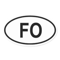 Faroe Island "FO ", Ovala Klistermärken
