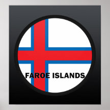 Faroe Island Roundel kvalitets- flagga Affischer