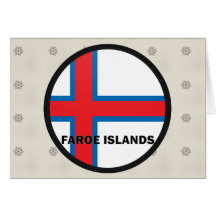 Faroe Island Roundel kvalitets- flagga Hälsnings Kort