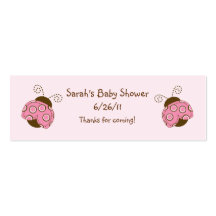 Favör/märkre för baby shower för rosa- & bruntmodn visit kort