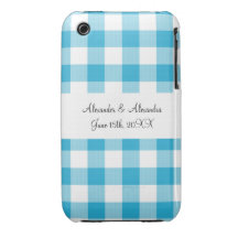 Favörer för bröllop för blåttginghammönster Case-Mate iPhone 3 fodral