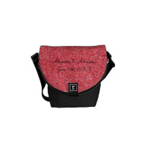 Favörer för rosaglitterbröllop messenger bag