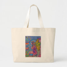 Fe och en fjäril tote bags