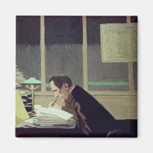 Felix Feneon på "Larevuen Blanche", 1896 Magneter För Kylskåp