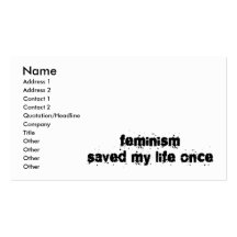 Feminism sparade mitt liv en gång visitkort mallar