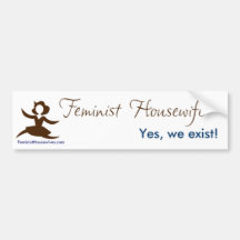 Feministisk hemmafru - ja finns vi bildekal