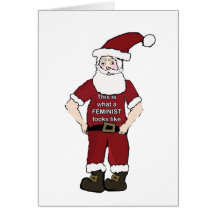 Feministisk Santa julkort