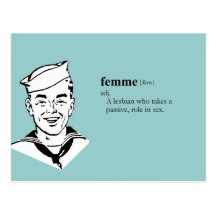 FEMME-lesbisk Vykort