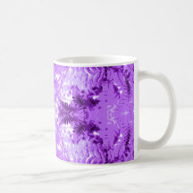 Fernlöv, design i lilor och White. Kaffe Kopp