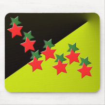 Festoon av röda och gröna stjärnor Mousepad Mus Mattor