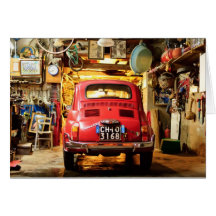 Fiat 500, Cinquecento i italien Hälsnings Kort