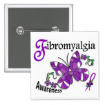 Fibromyalgia för målat glassfjäril 2 knappar med nål