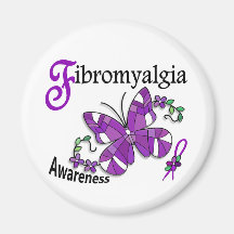 Fibromyalgia för målat glassfjäril 2 kylskåpsnagnet