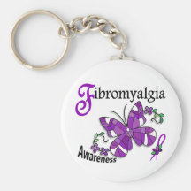 Fibromyalgia för målat glassfjäril 2 nyckel ring