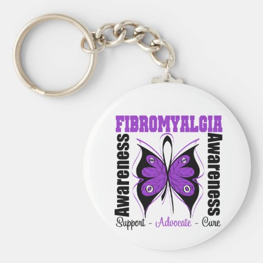 Fibromyalgiamedvetenhetfjäril Nyckelring