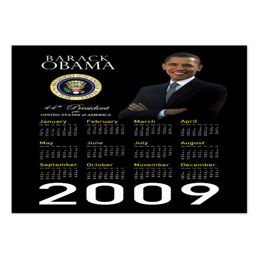 Fick- kalender 2009 för Obama invigningPromo Visitkort Mallar