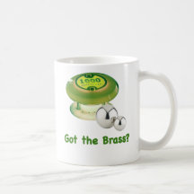 Fick mässingspinballen kaffe mugg