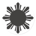 Filipino Sun - Black Stickers