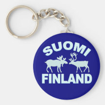 Finland älg- & renkeychain nyckelring