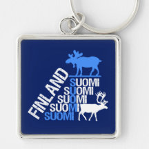 Finland älg- & rennyckelring
