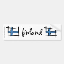 Finland borstar flagga bildekal