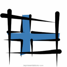 Finland borstar flagga cut out