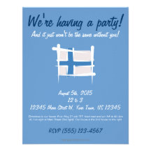 Finland borstar flagga individuella inbjudningskort