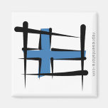 Finland borstar flagga magnet för kylskåp