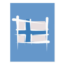 Finland borstar flagga vykort