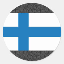 Finland flagga runda klistermärken