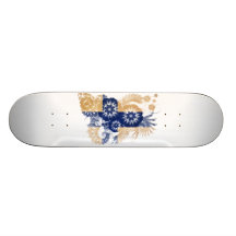 Finland flagga skate board deck