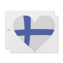 Finland hjärtasymbol kort för inbjudningar