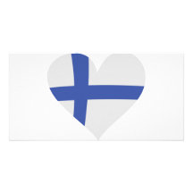Finland hjärtasymbol skräddarsydda fotokort