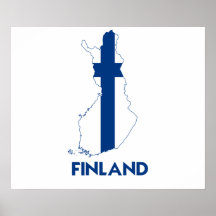 FINLAND KARTA PRINT